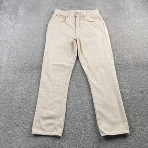 Outerknown Jeans Womens 25 Tan Beige Denim SEA Dune‎ High Rise Slim Fit Organic